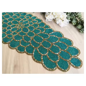 Napperon perlé thème X-Mas de qualité supérieure pour Table à manger 13x36 napperon coureur décoratif pour mariage brodé - Product Image 2