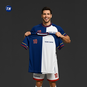 Maillot d'uniforme de football 100% polyester col rond imprimé par transfert de chaleur noms d'équipe/joueur numéros d'équipe unisexe séchage rapide respirant - Product Image 5