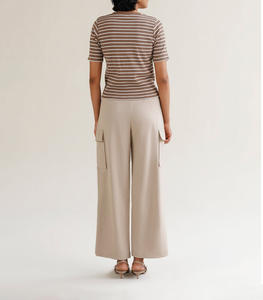 Vente en gros de vêtements de rue d'été pour femmes, t-shirt court à rayures vintage, coton de haute qualité, séchage rapide, respirant, logo personnalisé - Product Image 3