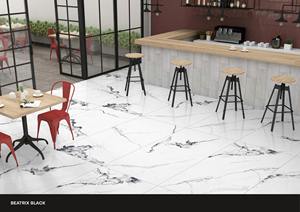 600x1200mm aspecto mármol porcelana pulida Beatrix negro acabado brillante A + grado 60x120 cm Statuario diseño azulejo para Interior - Product Image 3