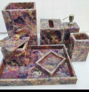 Vente à l'exportation d'ensemble d'accessoires de salle de bains faits à la main en résine durable pour la maison et l'hôtel de l'exportateur indien - Product Image 5