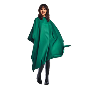 Robe de salon de coiffure imperméable avec LOGO personnalisé, bouton en résine, cape de barbier en polyester multicolore avec bouton pression en métal - Product Image 2