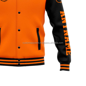 Chaqueta Varsity Exclusiva de Lana Personalizada con Logotipo Bordado en la Parte Delantera, Cuello Alto, Resistente al Viento, Transpirable, Marca Premium - Product Image 6