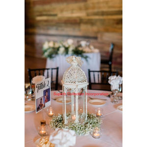 Luxury Black Metal Decorative Lantern With <b>Candle</b> & <b>Winter</b> Floral Arrangement Perfect For Weddings Events & Home Decor - Product Image 6