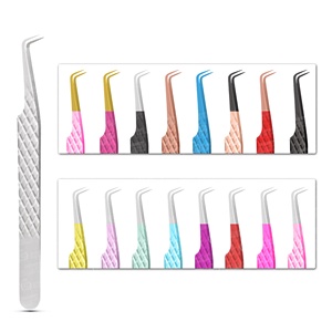 Emballage personnalisé de pince à cils à pointe en fibre de bleu titane nouvel acier inoxydable de haute précision pour couches minces épaisses avec pointe pointue - Product Image 5