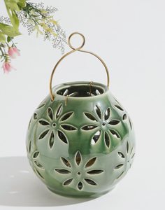 Floral Design Holiday Lantern Custom Color Coated Finished <b>Heat</b> Resistance Candle Holder and Candle Jar Stand for Christmas - Product Image 3