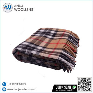 Meilleure qualité laine polaire couverture motif damier couverture Camel Thomson laine tartan couverture - Product Image 3