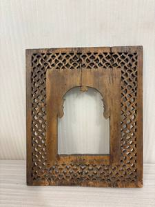 Panel de Arco de Madera Tallado a Mano Antiguo |   Marco Arquitectónico Decorativo de Pared Estilo Mughal con Puerta India Vintage para Decoración del Hogar - Product Image 6