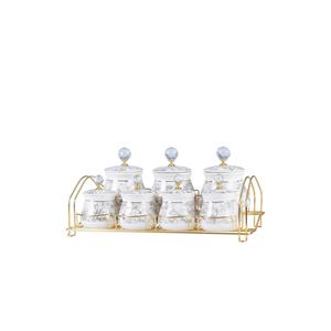 Acar 11671 Master porcellana magica Set 7 pezzi di spezie con supporto
