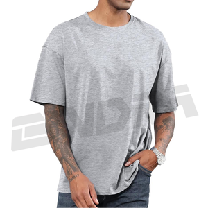 Oversized Drop Shoulder T Shirt Plain Half Sleeve Streetwear Loose Fit Casual Top Soft Cotton Unisex Fashion Custom <b>Logo</b> OEM - Product Image 6