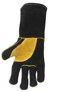 Gants de soudage bleus de taille XL hautement durables avec produit en caoutchouc de protection de paume en cuir renforcé jaune pour soudeur - Product Image 5