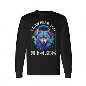 Sarcasmo del lupo: ti sento ma non ti ascolto - T-shirt a maniche lunghe - Product Image 2