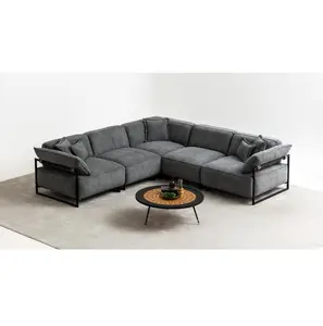 Sofa hiện đại góc sofa hình chữ L màu xám vải sofa ghế sống cảnh quan góc thiết kế