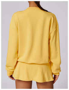 Ensemble 2 pièces léger surdimensionné 100% coton pour femmes Impression de logo personnalisé Style Streetwear pour l'hiver - Product Image 4