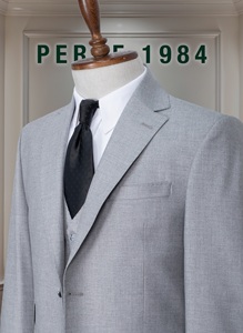 Traje de Negocios Gris para Hombre, Cuello Mao, Corte Regular, Tallas Grandes, Conjunto con Chaleco, Antiarrugas, Viscosa y Poliéster - Product Image 6
