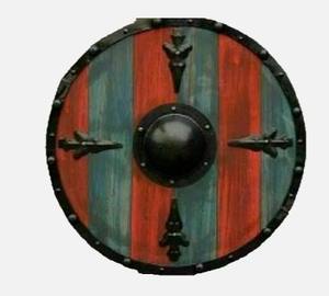 Royal Viking Warrior King Shield Fer brut en bois naturel fait à la main médiéval pour la décoration intérieure - Product Image 1