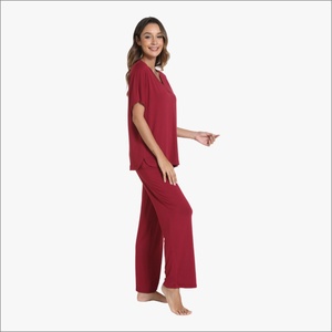 Luxury Modal Bamboo Women's <b>Pajamas</b> Short Sleeves Long Pants Loungewear Pyjamas Woman Sleepwear - Product Image 4