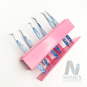 Pinzas profesionales para extensiones de pestañas de Halloween con volumen ruso, punta de fibra curva de 90 grados, Material de acero inoxidable personalizado - Product Image 6