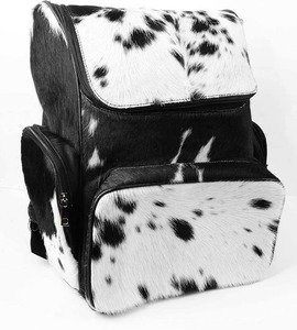 Western Cowhide Leather Waterproof Portable Diaper Backpack Geometric Pattern Cute <b>Shower</b> Gifts Mom Large Travel Bag 35L Cotton - Product Image 2