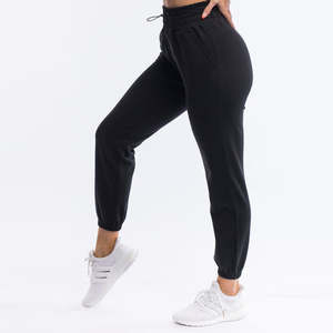 Pantalones Jogger de Cintura con Cordón para Mujer, Ropa de Calle de Invierno, Frente Plano, Logotipo Personalizado, 100% Algodón de Alta Calidad para Mujer - Product Image 2