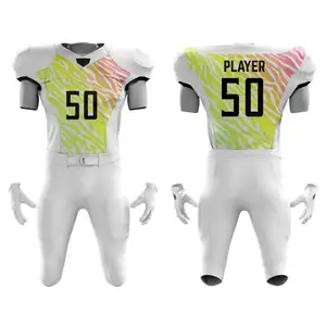 Özel tasarım antrenman kıyafeti amerikan futbolu Jersey ve pantolon seti amerikan futbol formaları ucuz fiyat artı boyutu özel renkler