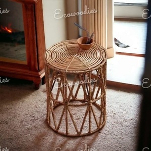 ม้านั่งไม้ไผ่ดีไซน์ใหม่สำหรับบ้านห้องรับประทานอาหารห้องนอนห้องครัวและสวนพร้อมคอนโซลฝังกระดูก - Product Image 1