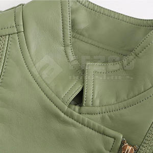 2025 chaqueta clásica de cuero para mujer de alta calidad con diseño de punto de característica transpirable a la venta - Product Image 5