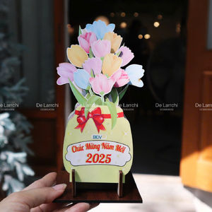 Calendario de escritorio de flores de madera rústica Delarchi decoración perpetua para el hogar y la Oficina y regalo para los seres queridos - Product Image 3
