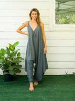 Combinaison de yoga vintage pour femme, coupe ample élégante, taille haute, bretelles spaghetti, écologique et respirante, 100 % coton – Collection 2023 à succès