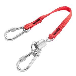 Cordon de sécurité Facom 20 cm en acier inoxydable avec mousqueton à ressort de 50 mm et mousqueton à vis de 60 mm – Outil à main - Product Image 1