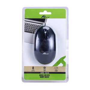 Souris optique filaire BARRY MS-018 noir blanc avec interface USB de câble 1.2M pour ordinateurs portables Option sans fil 2.4GHz alimentée par batterie - Product Image 1