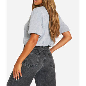 เสื้อยืดผ้าฝ้าย100% คุณภาพระดับพรีเมี่ยมสำหรับผู้หญิง2025โลโก้ออกแบบได้เองทรงหลวมสำหรับฤดูร้อน - Product Image 2