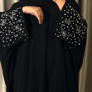 Abaya de Seda de Alta Calidad Estilo Dubái, Manga Larga, Antiarrugas, Detalles de Cristal Hechos a Mano, Éxito de Ventas, Tradicional Musulmana - Product Image 1