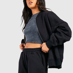 Conjunto Deportivo Informal de Dos Piezas para Mujer, Color Sólido, Precio al por Mayor, Servicio OEM, Sudadera y Pantalones Elásticos / Precio de Fábrica - Product Image 2