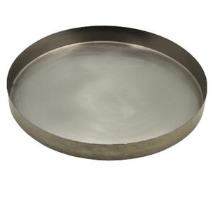 Best Seller Iron <b>Round</b> Plate <b>Brush</b> Nickel Silver Colour Set of 5 Standard Size Serving Charger Plate for Restaurant and Hotel - Product Image 1