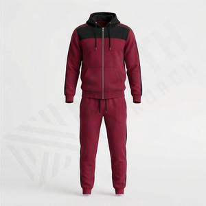 Conjunto Deportivo de Forro Polar para Hombre, Cómodo para Invierno, Corte Regular, Dos Piezas, Chándal de Entrenamiento, Logotipo Personalizado, Venta al por Mayor, Gimnasio, Correr - Product Image 1
