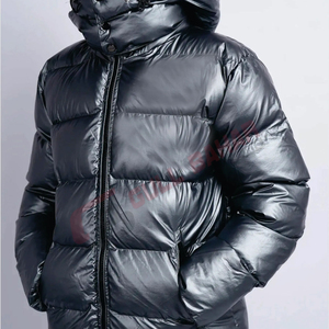 OEM High Quality Shiny <b>Puffer</b> <b>Jacket</b> Customized Winter Design with Stand Hooded Collar and <b>Light</b> Feature Logo Printed - Product Image 6