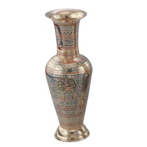 Vase à fleurs en laiton de haute qualité ensemble de 2 pièces avec perle or fini pour la décoration de la maison Vase à fleurs de décoration de Table - Product Image 4