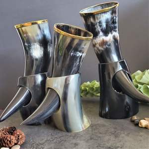 Cuerno vikingo auténtico para beber cerveza, cuerno pulido de buey/vaca de alta calidad para beber cuerno Natural, logotipo personalizado elaborado - Product Image 5