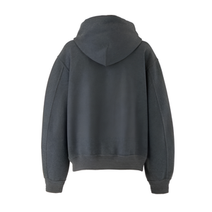Sweat-shirt à capuche zippé pour homme, couleur unie, coton French Terry, coupe décontractée, vêtement d'hiver respirant, séchage rapide, poche, 360g - Product Image 2