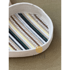 Paquete de 2 Cestas Decorativas de Almacenamiento Tejidas a Mano de Algodón en Forma de Lágrima (9x3x11 y 11x3x13) - Product Image 5