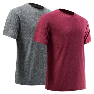 Camiseta de entrenamiento de ajuste regular de secado rápido tejido de algodón 100% liso informal personalizado de talla grande para hombre al por mayor - Product Image 2