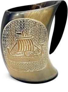 Vaso de Vidrio con Diseño de Cuerno de Búfalo Nórdico, Jarra Vikinga Hecha a Mano, Recipiente para Beber con Forma de Cuerno de Buey para Ocasiones Especiales, Taza de Regalo - Product Image 5