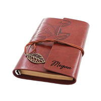 Handgefertigtes Veganes PU-Leder Notizbuch Personalisiertes Braunes Hardcover-Notizbuch mit Messingblatt-Gravur Beschreibbares Tagebuch Geschenk für Ihn