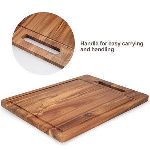 Tabla de cortar de madera grande y resistente con mango, superficie de corte reversible para chefs profesionales, precio por cantidad a granel - Product Image 4