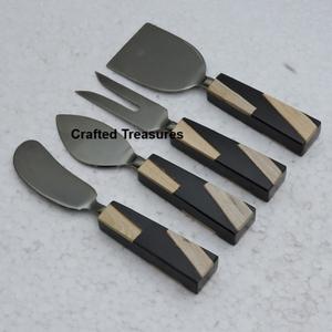 Juego de queso de alta calidad, superventas, juego de cuchillos de queso de Metal de calidad superior hechos a mano personalizados con mango de resina y madera, utensilios de cocina - Product Image 1