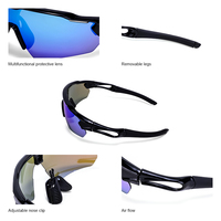 Lunettes de pickleball polarisées unisexes avec monture TR90 et verres en PC, disponibles en noir, rose, bleu et rouge pour OEM et vente en gros