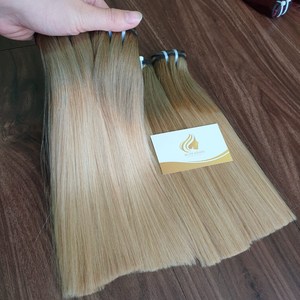 Extensions de Cheveux Humains Couleur Claire 100% Vietnam Extensions de Cheveux Vierges Humains Remy Extrémité Épaisse Trame Attachée à la Main Double Dessiné Handtied - Product Image 1