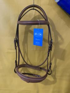 Brida de salto anatómica de cuero equino de alta calidad con brazaletes elevados Noseband Fancy Stitched Horse Equipment - Product Image 2