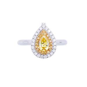Bague en diamant jaune taille poire - Hazel - Product Image 1